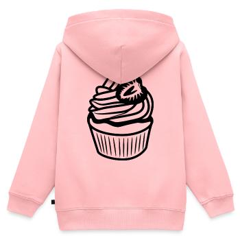 Torte - Kinder Premium Organic Zip Hoodie - Rosa - Hinten - AI Model Kid Female (0cm)