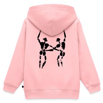 Amis - Sweat Premium à capuche zippé enfant bio - rose - Dos - AI Model Kid Female (0cm)
