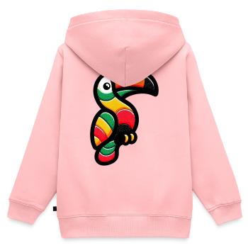 Toucan - Sweat Premium à capuche zippé enfant bio - rose - Dos - AI Model Kid Female (0cm)