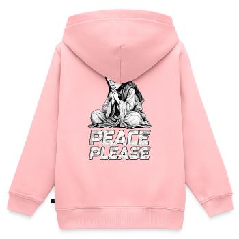 Peace Please - Beten für Frieden - Kinder Premium Organic Zip Hoodie - Rosa - Hinten - AI Model Kid Female (0cm)