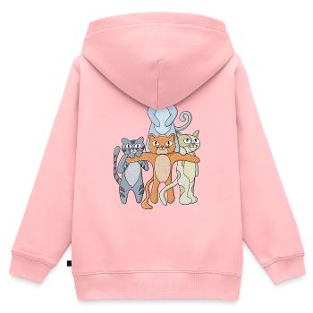 Les chats géniaux - Sweat Premium à capuche zippé enfant bio - rose - Dos - AI Model Kid Female (0cm)