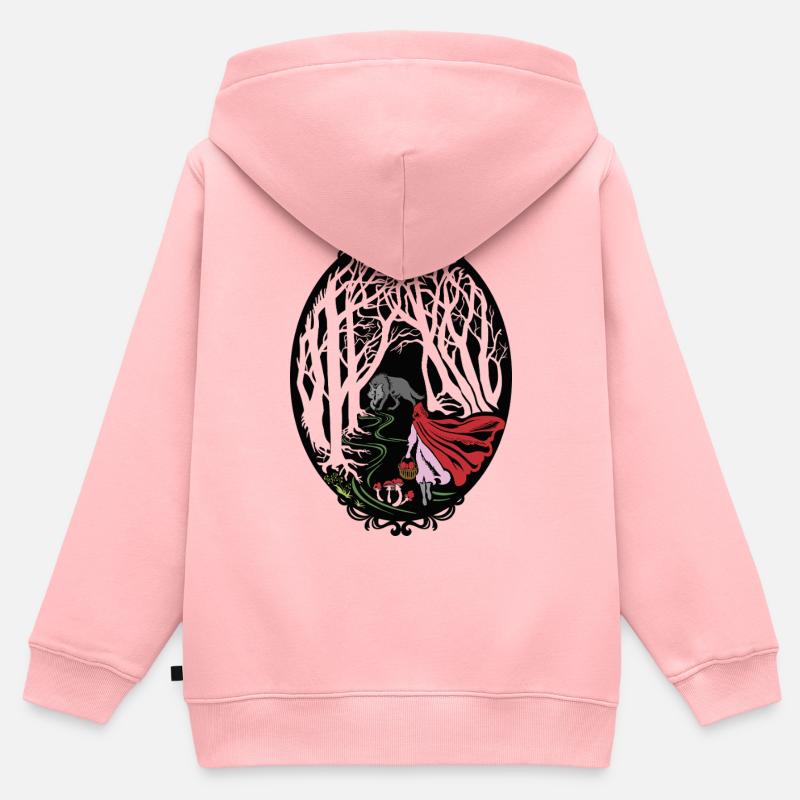 Rotkäppchen Chaperon rouge - Sweat Premium à capuche zippé enfant bio - rose