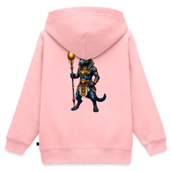 Dioscat Anubis aus Epic Fantasy - Kinder Premium Organic Zip Hoodie - Rosa - Hinten - AI Model Kid Female (0cm)