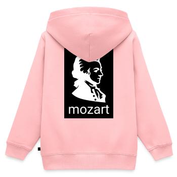 Contraste de la silhouette de Mozart - Sweat Premium à capuche zippé enfant bio - rose - Dos - AI Model Kid Female (0cm)