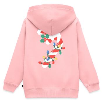 Zuckerstangen-Weihnachtsbeleuchtung - Kinder Premium Organic Zip Hoodie - Rosa - Hinten - AI Model Kid Female (0cm)