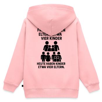 kinder eltern witz - Kinder Premium Organic Zip Hoodie - Rosa - Hinten - AI Model Kid Female (0cm)