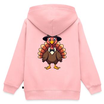 Thanksgiving Lustiger Thanksgiving Truthahn - Kinder Premium Organic Zip Hoodie - Rosa - Hinten - AI Model Kid Female (0cm)