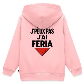 Ich kann nicht, Feria - Kinder Premium Organic Zip Hoodie - Rosa - Hinten - AI Model Kid Female (0cm)