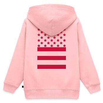 Red Flag – Stars & Stripes Design - Kinder Premium Organic Zip Hoodie - Rosa - Hinten - AI Model Kid Female (0cm)