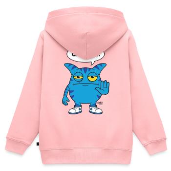 Chill mal - Zooki Monster lustiger Spruch - Kinder Premium Organic Zip Hoodie - Rosa - Hinten - AI Model Kid Female (0cm)
