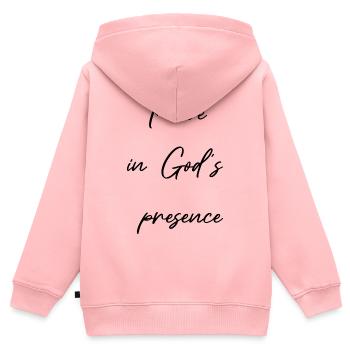 Gottes Gegenwart Christliche Geschenke für Christ - Kinder Premium Organic Zip Hoodie - Rosa - Hinten - AI Model Kid Female (0cm)