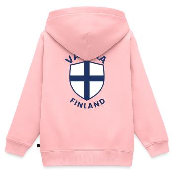 Bouclier de Vantaa de Finlande - Sweat Premium à capuche zippé enfant bio - rose - Dos - AI Model Kid Female (0cm)