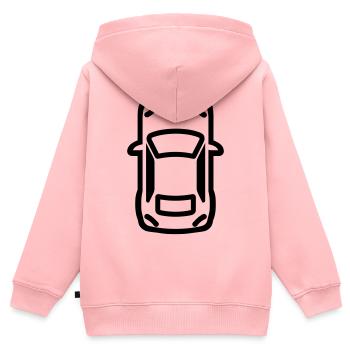 Auto - Kinder Premium Organic Zip Hoodie - Rosa - Hinten - AI Model Kid Female (0cm)