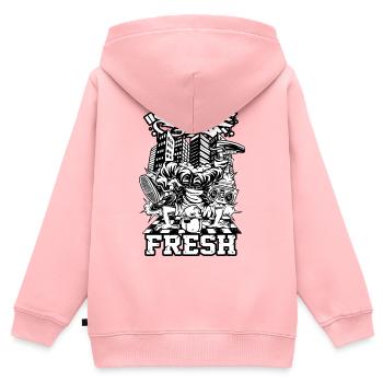 Breakdance | B-Boy | Hip Hop - Sweat Premium à capuche zippé enfant bio - rose - Dos - AI Model Kid Female (0cm)