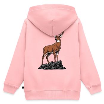 White-tailed Deer Majestic Wild Nature - Kids Premium Organic Zip-up Hoodie - rose - Back - AI Model Kid Female (0cm)