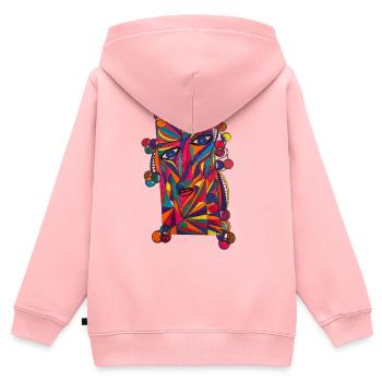 Farbenreiches Gesichts-Porträt- Martina Eßer - Kinder Premium Organic Zip Hoodie - Rosa - Hinten - AI Model Kid Female (0cm)