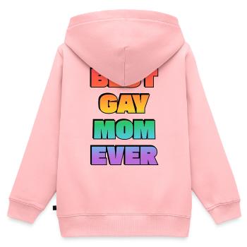 Beste schwule Mutter aller Zeiten Regenbogentext - Kinder Premium Organic Zip Hoodie - Rosa - Hinten - AI Model Kid Female (0cm)