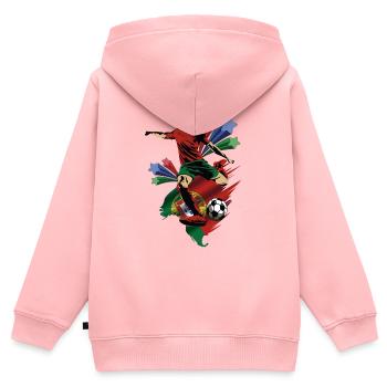 Portugal - Portugal - Flaggen - Kinder Premium Organic Zip Hoodie - Rosa - Hinten - AI Model Kid Female (0cm)