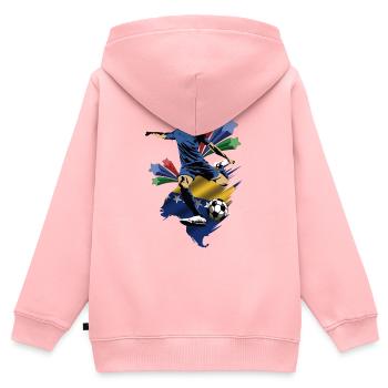 Bosnie-y-Herzégovine - Bosnie-Herzégovine - Sweat Premium à capuche zippé enfant bio - rose - Dos - AI Model Kid Female (0cm)
