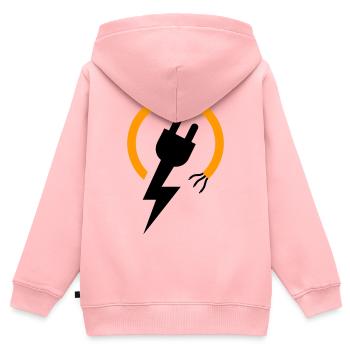 Electrician logo with lightning bolt and plug - Kids Premium Organic Zip-up Hoodie - rose - Back - AI Model Kid Female (0cm)