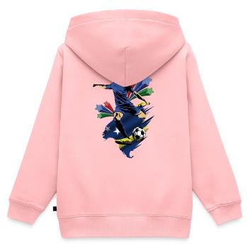 Curacao - Curaçao - Flaggen - Kinder Premium Organic Zip Hoodie - Rosa - Hinten - AI Model Kid Female (0cm)