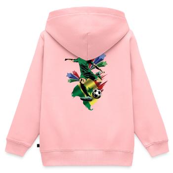Sénégal - Sénégal - Drapeaux - Sweat Premium à capuche zippé enfant bio - rose - Dos - AI Model Kid Female (0cm)