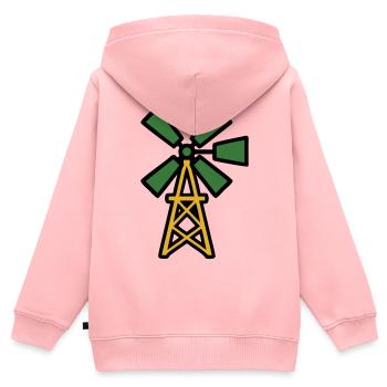 Wind Turbine Farm Graphic - Kids Premium Organic Zip-up Hoodie - rose - Back - AI Model Kid Female (0cm)