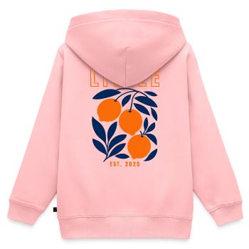 Petit Bébé 2025 - Sweat Premium à capuche zippé enfant bio - rose - Dos - AI Model Kid Female (0cm)