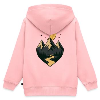Mondbeschienener Bergpfad - Kinder Premium Organic Zip Hoodie - Rosa - Hinten - AI Model Kid Female (0cm)