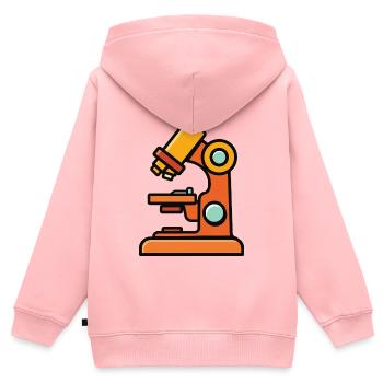 Mikroskop-Illustration fürs Laborabenteuer - Kinder Premium Organic Zip Hoodie - Rosa - Hinten - AI Model Kid Female (0cm)