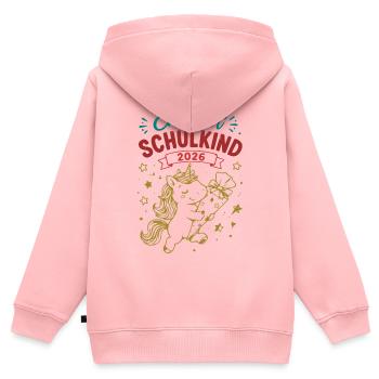 Endlich Schulkind 2026 Unicorn - Kinder Premium Organic Zip Hoodie - Rosa - Hinten - AI Model Kid Female (0cm)