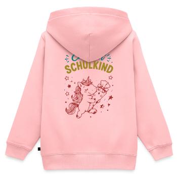 Endlich Schulkind Unicornenfreude - Kinder Premium Organic Zip Hoodie - Rosa - Hinten - AI Model Kid Female (0cm)