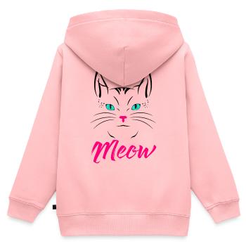 Süßes Katzenmiauen - Kinder Premium Organic Zip Hoodie - Rosa - Hinten - AI Model Kid Female (0cm)
