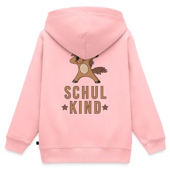 Schulkind Pferd zur Einschulung Schule 1. Klasse - Kinder Premium Organic Zip Hoodie - Rosa - Hinten - AI Model Kid Female (0cm)