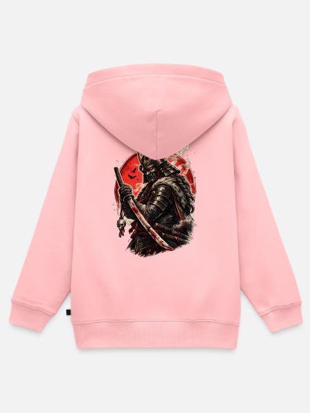 Blutmond-Samurai-Krieger - Kinder Premium Organic Zip Hoodie - Rosa