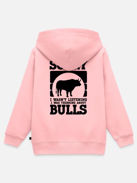 Stier Spruch Humor - Kinder Premium Organic Zip Hoodie - Rosa