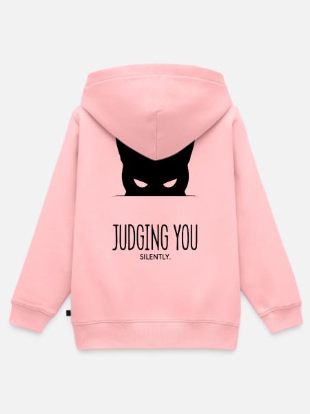 Judging you - Kinder Premium Organic Zip Hoodie - Rosa