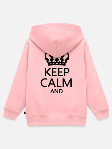 Königskrone Keep Calm Motiv - Kinder Premium Organic Zip Hoodie - Rosa