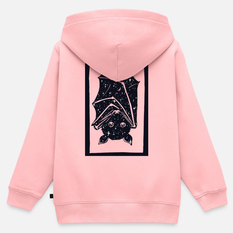 Spacebat - Felpa Premium con cappuccio con zip bambino bio - rosa