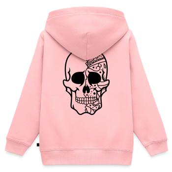 Schädel - Kinder Premium Organic Zip Hoodie - Rosa - Hinten - AI Model Kid Female (0cm)