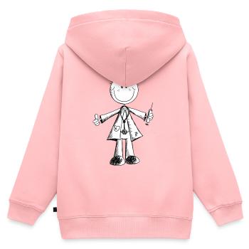 Funny Doctor Stick Figure - Doctors - Medicine - Kids Premium Organic Zip-up Hoodie - rose - Back - AI Model Kid Female (0cm)