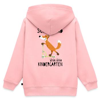 Schulkind und winke Kindergarten - Einschulung - Kinder Premium Organic Zip Hoodie - Rosa - Hinten - AI Model Kid Female (0cm)