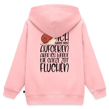 Joggen Spruch Schnecke nicht aufgeben aber fluchen - Kinder Premium Organic Zip Hoodie - Rosa - Hinten - AI Model Kid Female (0cm)
