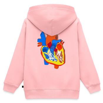 Farbige Herz-Anatomie Illustration - Kinder Premium Organic Zip Hoodie - Rosa - Hinten - AI Model Kid Female (0cm)