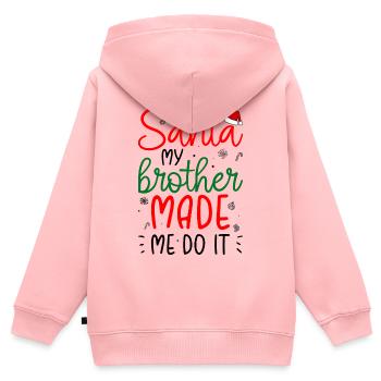 Santa Brother gemacht - Kinder Premium Organic Zip Hoodie - Rosa - Hinten - AI Model Kid Female (0cm)