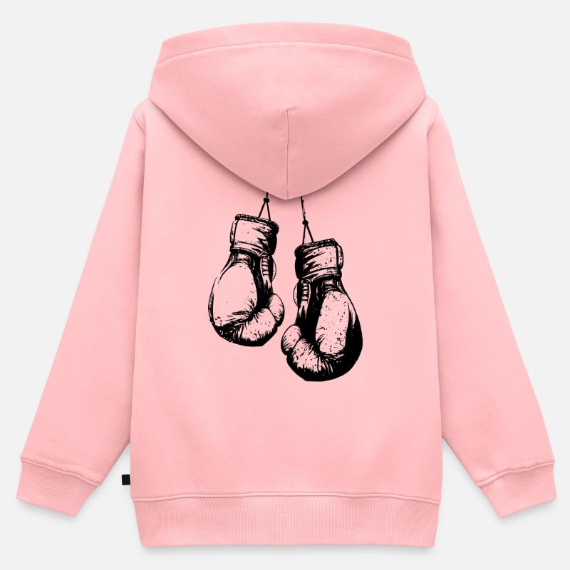 Gants de boxe suspendus noir - Sweat Premium à capuche zippé enfant bio - rose