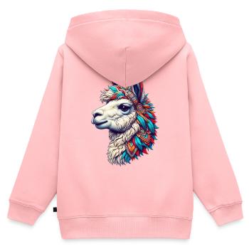 Alpaka - Kinder Premium Organic Zip Hoodie - Rosa - Hinten - AI Model Kid Female (0cm)