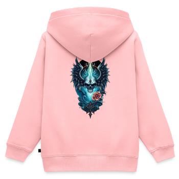 Atemberaubender Schädel - Kinder Premium Organic Zip Hoodie - Rosa - Hinten - AI Model Kid Female (0cm)