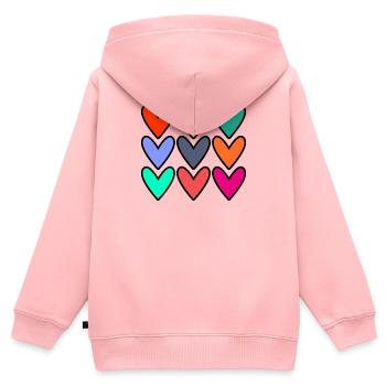 VALENTINSTAG. Junggesellinnenabschied. ICH LIEBE DICH. ICH LIEBE DICH. LIEBE - Kinder Premium Organic Zip Hoodie - Rosa - Hinten - AI Model Kid Female (0cm)