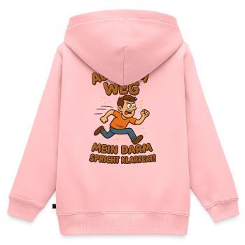 Aus dem Weg Klo Darm Klartext - Kinder Premium Organic Zip Hoodie - Rosa - Hinten - AI Model Kid Female (0cm)